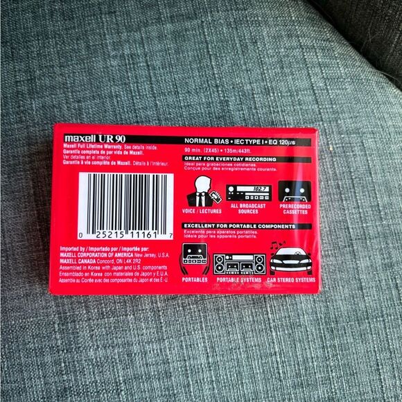 Maxell UR-90 Audio Cassettes - 5 Pack Brand plus 1 single New sealed EUC! - Picture 5 of 6